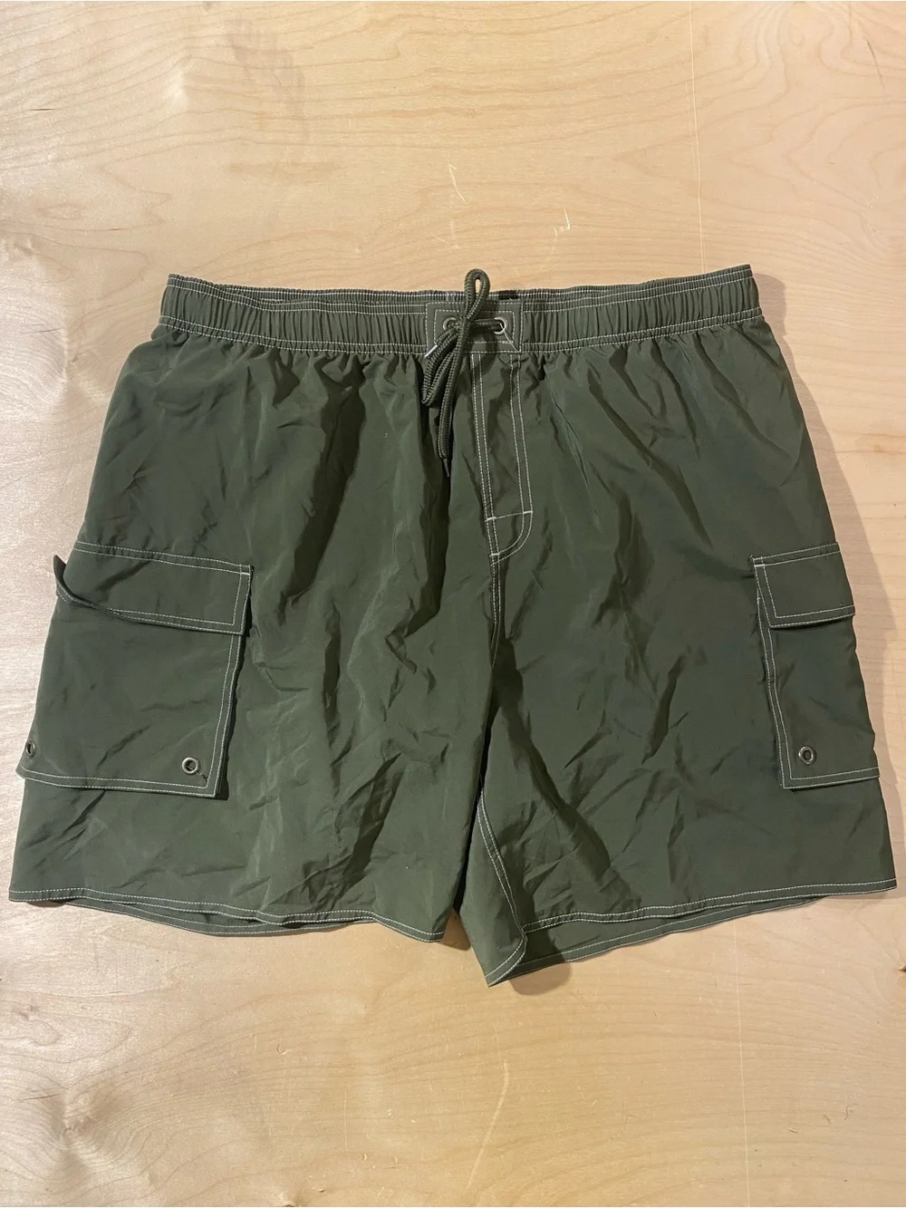 Men's Olive Green Cargo Swim Shorts 3XL (BM)